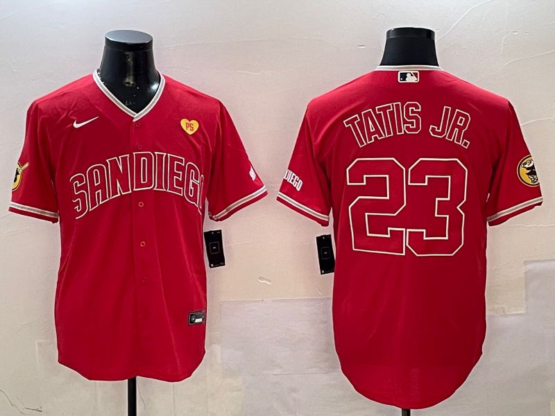 Men San Diego Padres #23 Tatis jr Red Jointly Name Game Nike 2025 MLB Jersey style 4->san diego padres->MLB Jersey